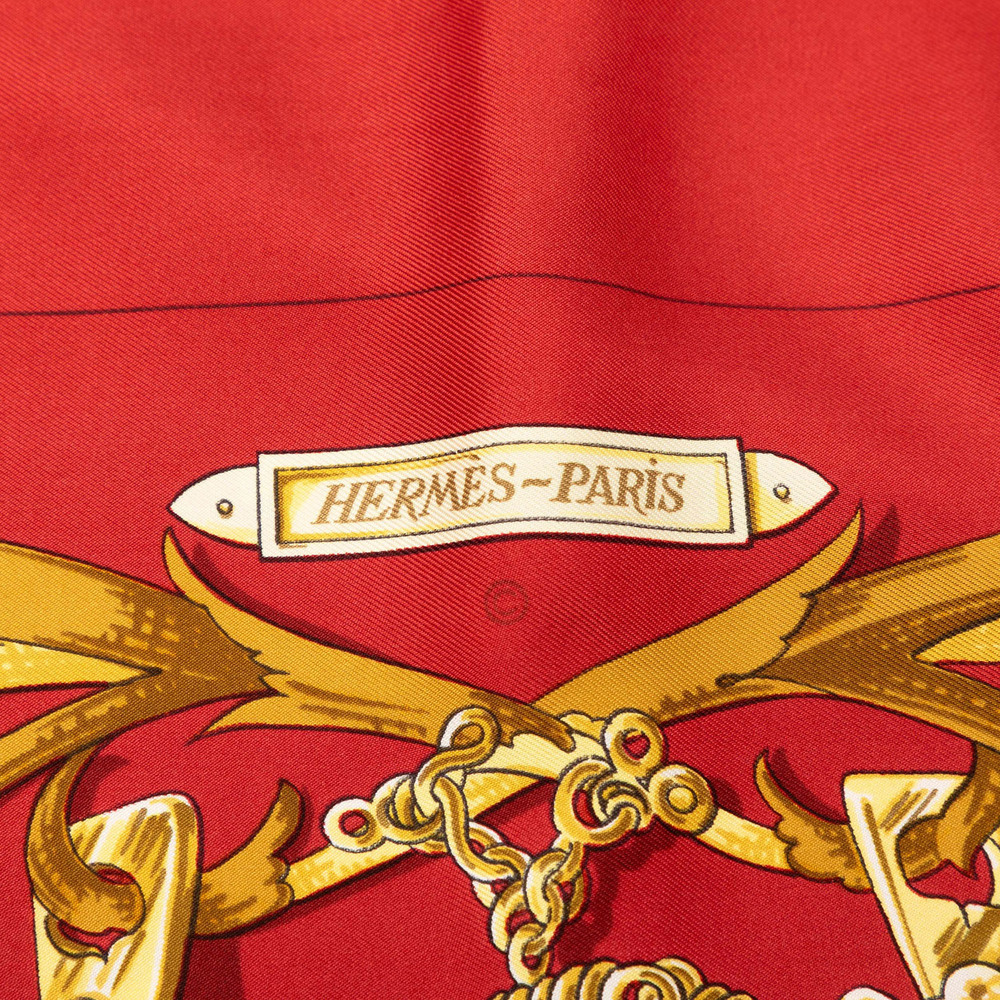 Pre-Loved Hermes Le Mors A La Conetable Silk Scarf 90 - Picture 7 of 8